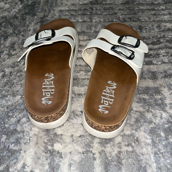 White Double Buckle Sandals - Picture 3 of 3